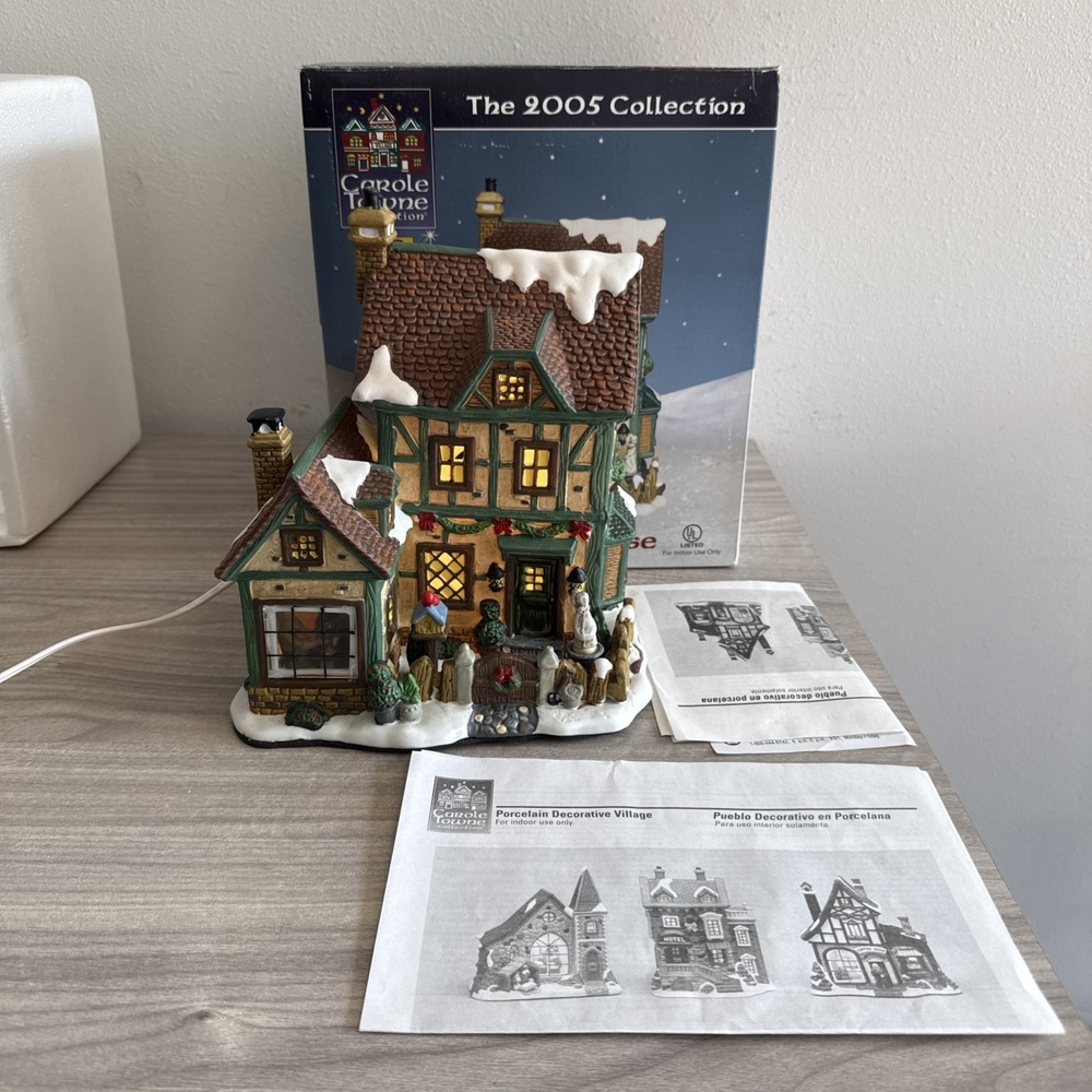 HAMILTON HOUSE by Lemax CAROLE TOWNE COLLECTION  2005 Tested Working W Box